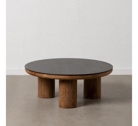 MESA CENTRO NATURAL-NEGRO MADERA DE PINO 90 X 90 X 35 CM