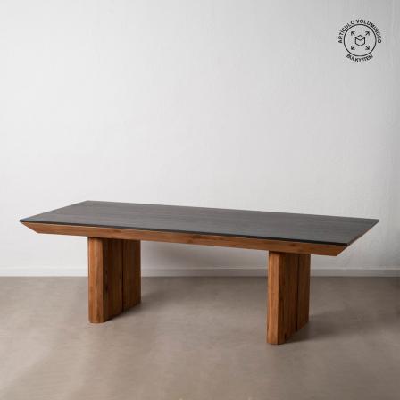 MESA COMEDOR NATURAL-NEGRO 240 X 100 X 76 CM