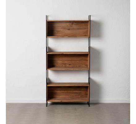 ESTANTERÍA NATURAL MADERA-HIERRO SALÓN 91 X 35 X 190 CM