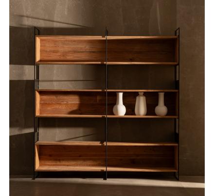 ESTANTERÍA NATURAL MADERA-HIERRO SALÓN 180,50 X 35 X 190 CM