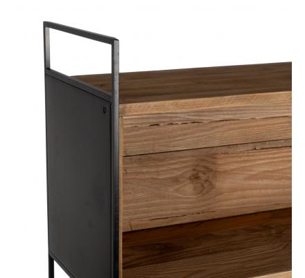 ESTANTERÍA NATURAL MADERA-HIERRO SALÓN 180,50 X 35 X 190 CM