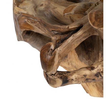 MESA CENTRO NATURAL MADERA / CRISTAL 90 X 90 X 45 CM