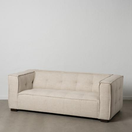 SOFÁ 3 PLAZAS BEIGE TEJIDO SIBARIS 218 X 102 X 77 CM