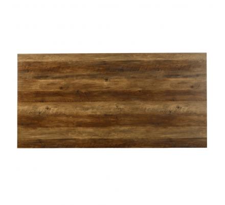 MESA COMEDOR NEGRO-MARRÓN METAL / MDF 180 X 93 X 75 CM