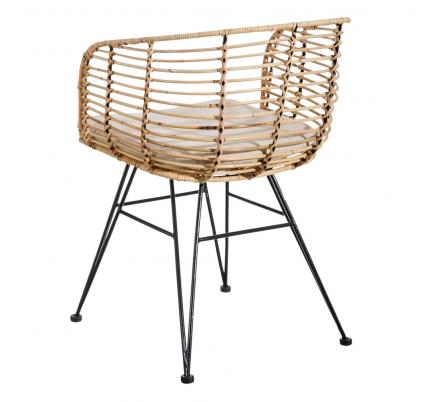 SILLA NATURAL-NEGRO 52 X 66 X 77 CM