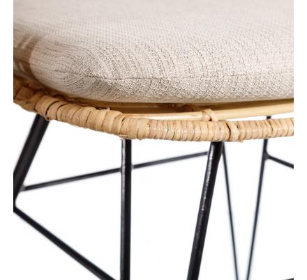SILLA NATURAL-NEGRO 52 X 66 X 77 CM