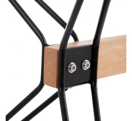 MESA COMEDOR NEGRO METAL-CRISTAL SALÓN 140 X 80 X 75 CM