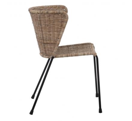 SILLA NATURAL-NEGRO FIBRA NATURAL-METAL 50 X 54 X 77 CM