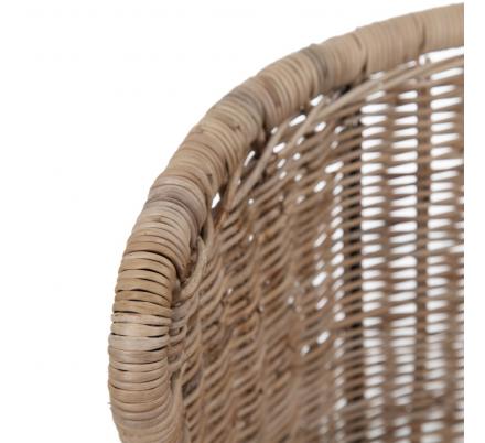 SILLA NATURAL-NEGRO FIBRA NATURAL-METAL 50 X 54 X 77 CM