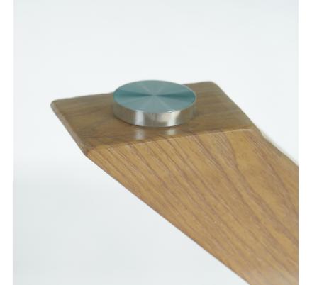 MESA COMEDOR NATURAL CRISTAL-METAL 120 X 120 X 76 CM