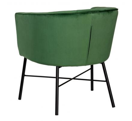 SILLÓN TERCIOPELO VERDE TEJIDO-METAL 69 X 60 X 75 CM