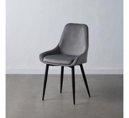SILLA GRIS HIERRO / POLIESTER SALÓN 50 X 58 X 85 CM