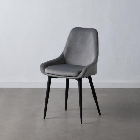 SILLA GRIS HIERRO / POLIESTER SALÓN 50 X 58 X 85 CM