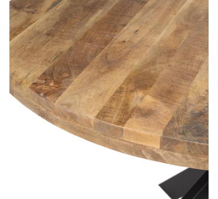 MESA COMEDOR NATURAL-NEGRO MADERA-HIERRO 140 X 140 X 77 CM