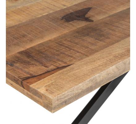 MESA COMEDOR NATURAL-NEGRO MADERA-HIERRO 240 X 100 X 79 CM