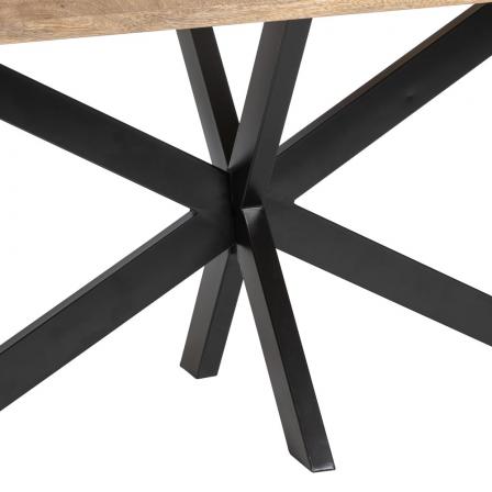 MESA COMEDOR NATURAL-NEGRO MADERA-HIERRO 240 X 100 X 79 CM