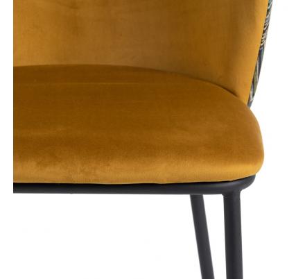 SILLA GEOMÉTRICO MOSTAZA TEJIDO-METAL 58 X 52 X 77 CM