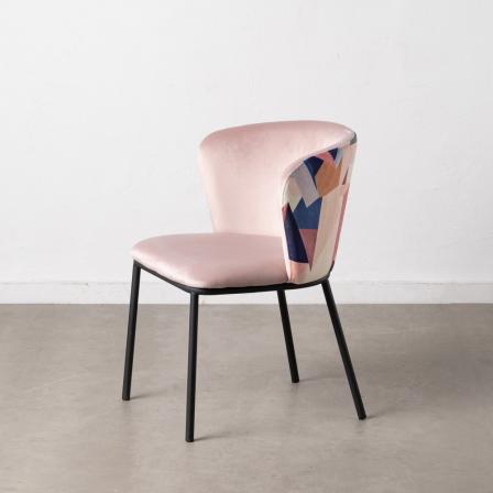 SILLA ABSTRACTO ROSA PALO TEJIDO-METAL 58 X 52 X 77 CM