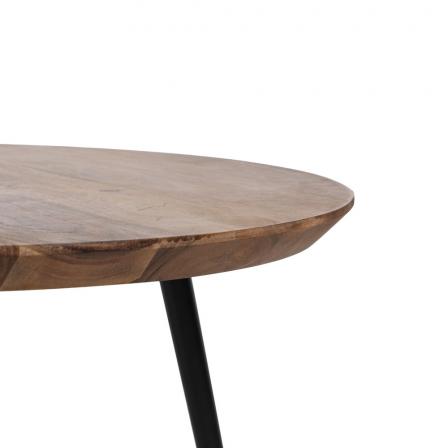 S/3 MESA CENTRO NATURAL MADERA-METAL 50 X 50 X 45 CM