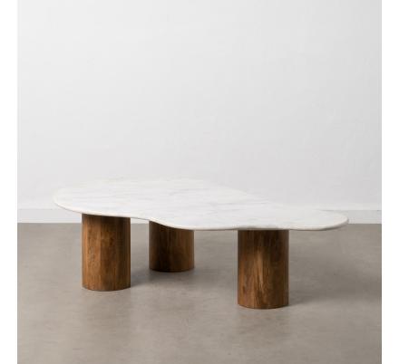 MESA CENTRO BLANCO-NATURAL MÁRMOL/MADERA 135 X 80 X 35 CM