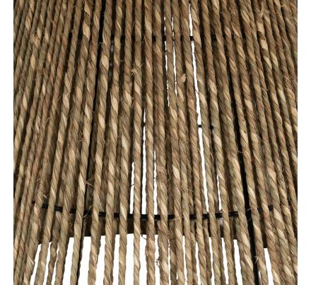 MESA CENTRO CRISTAL-FIBRA NATURAL SALÓN 80 X 80 X 35 CM