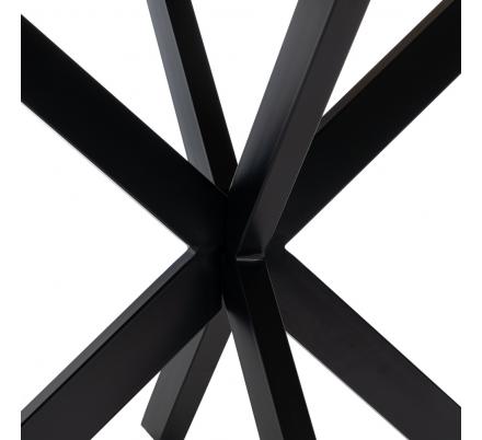 MESA COMEDOR NATURAL-NEGRO MADERA-HIERRO 130 X 130 X 77 CM
