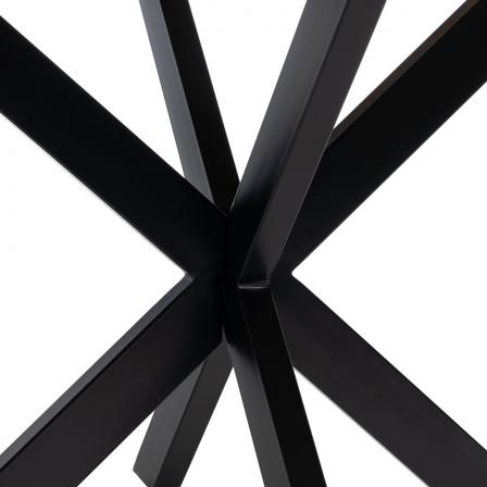 MESA COMEDOR NATURAL-NEGRO MADERA-HIERRO 130 X 130 X 77 CM