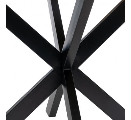MESA COMEDOR NATURAL-NEGRO MADERA-HIERRO 150 X 150 X 77 CM