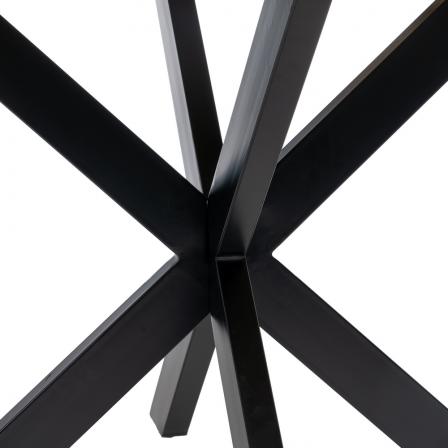 MESA COMEDOR NATURAL-NEGRO MADERA-HIERRO 150 X 150 X 77 CM