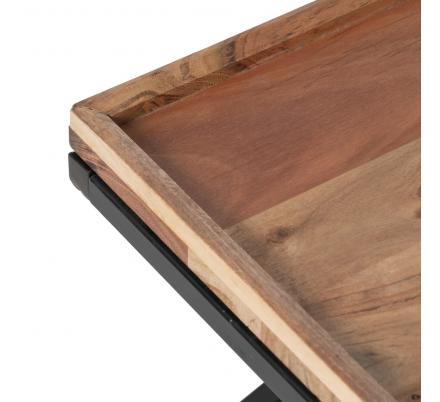 MESA CENTRO NATURAL MADERA DE MANGO 85 X 85 X 39 CM