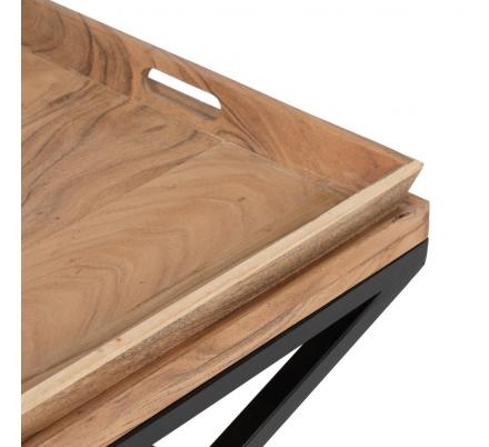 MESA CENTRO NATURAL MADERA DE MANGO 85 X 85 X 39 CM