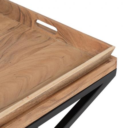MESA CENTRO NATURAL MADERA DE MANGO 85 X 85 X 39 CM