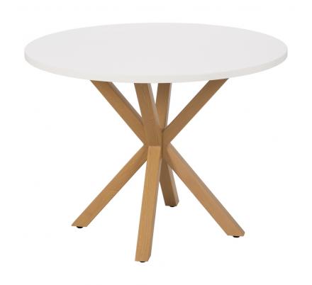MESA COMEDOR BLANCO-NATURAL DM-METAL 100 X 100 X 76 CM