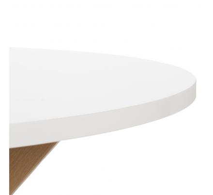 MESA COMEDOR BLANCO-NATURAL DM-METAL 100 X 100 X 76 CM
