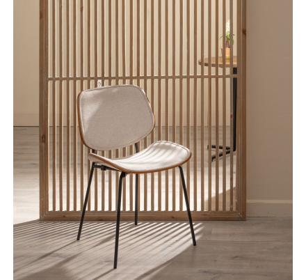 SILLA BEIGE DM-METAL SALÓN 49 X 50 X 80 CM