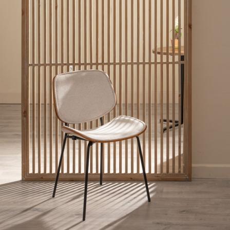 SILLA BEIGE DM-METAL SALÓN 49 X 50 X 80 CM