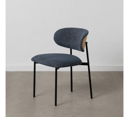 SILLA AZUL TEJIDO-METAL SALÓN 50 X 54 X 73,50 CM