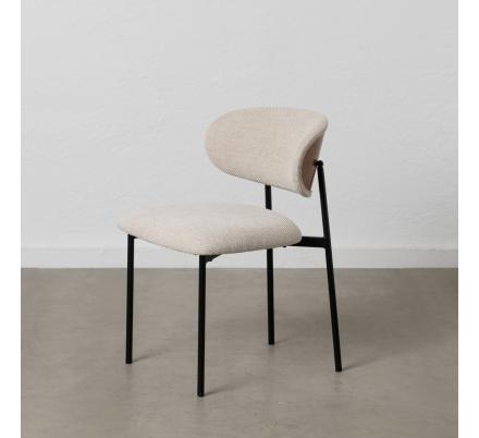SILLA CREMA TEJIDO-METAL SALÓN 50 X 54 X 73,50 CM