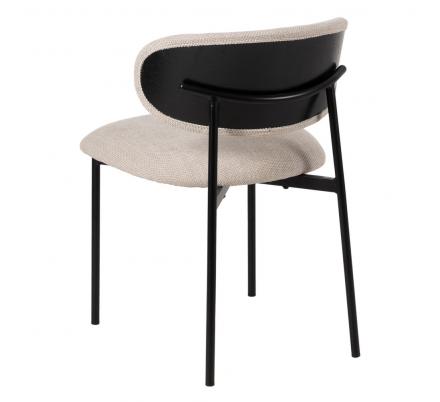 SILLA NEGRO-BLANCO TEJIDO-METAL SALÓN 50 X 54 X 73,50 CM