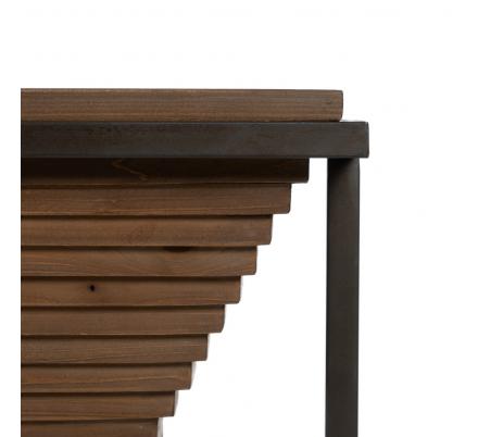 CONSOLA NATURAL-NEGRO MADERA-METAL 134 X 32 X 83 CM