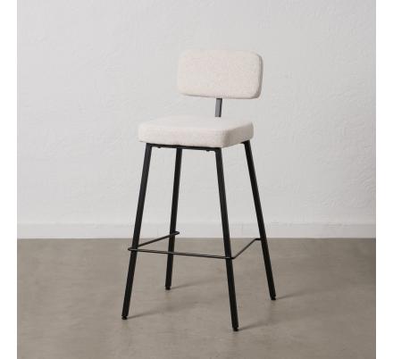 TABURETE BLANCO TEJIDO-METAL DECORACIÓN 39 X 50,50 X 103 CM