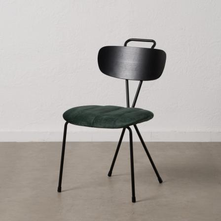 SILLA VERDE TEJIDO-METAL DECORACIÓN 47,50 X 61 X 85 CM
