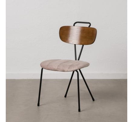 SILLA BEIGE TEJIDO-METAL DECORACIÓN 47,50 X 61 X 85 CM