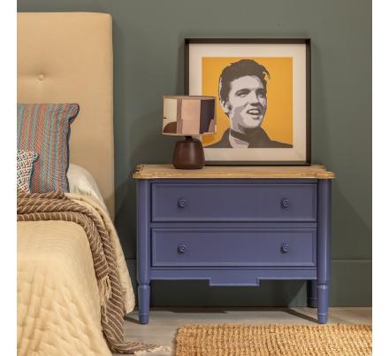 MUEBLE AUXILIAR AZUL MADERA 80 X 45 X 60 CM