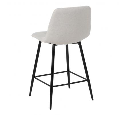 TABURETE CREMA TEJIDO-METAL SALÓN 45 X 55 X 92 CM