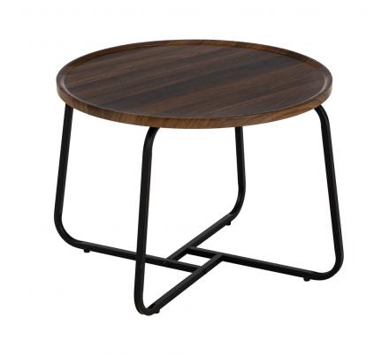 MESA CENTRO MARRÓN DM-METAL SALÓN 60 X 60 X 45 CM