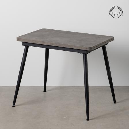 MESA EXTENSIBLE GRIS METAL-MADERA PAX 90 X 60 X 75 CM