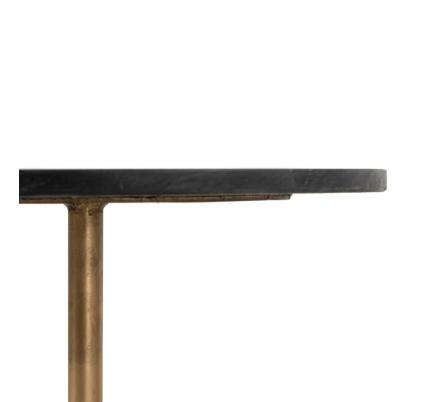 MESA CENTRO NEGRO-ORO HIERRO / MÁRMOL 55 X 55 X 38 CM