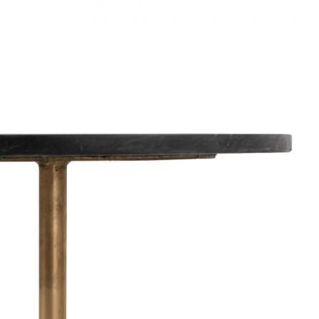 MESA CENTRO NEGRO-ORO HIERRO / MÁRMOL 55 X 55 X 38 CM