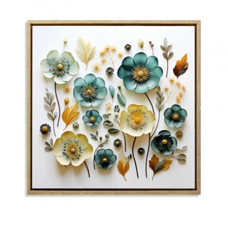 LIENZO 40 x 40 FLORA AZUL